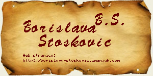 Borislava Stošković vizit kartica